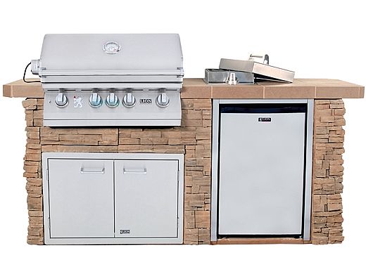 Lion Premium Grill Islands Sensational Q with Stucco Propane | 90105LP