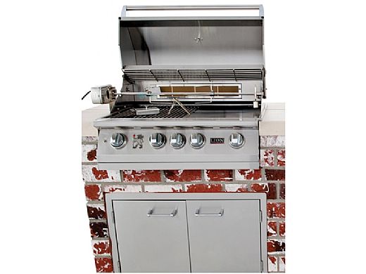 Lion Premium Grill Islands Premium Q with Rock or Brick Natural Gas | 90112NG