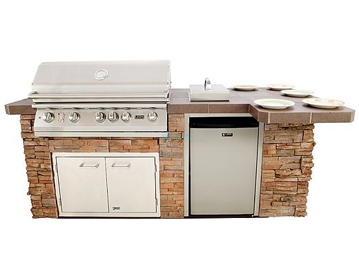 Lion Premium Grill Islands Quality Q with Rock or Brick Natural Gas | 90114NG