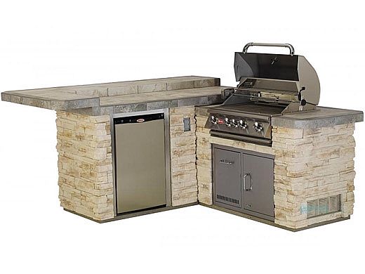 Bull Outdoor Products Jr. Gourmet Q Island | Raised Bar | Stucco | 31022