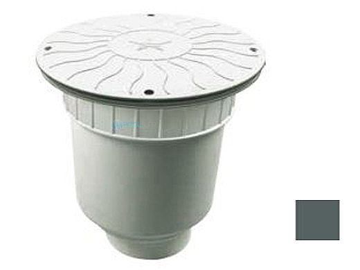 AquaStar 10" Round Debris Catcher Suction Outlet Cover with Double Deep Sump Bucket with 4" Socket (VGB Series) | Dark Gray | 10LT105D