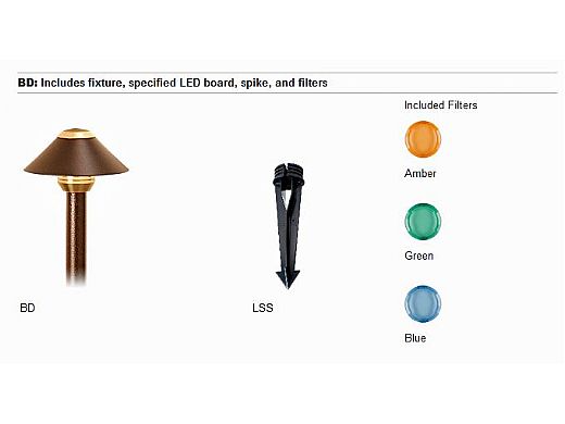 FX Luminaire BD LED Pathlight | Copper Finish | 12" Riser | BD-1LED-12R-CU KIT