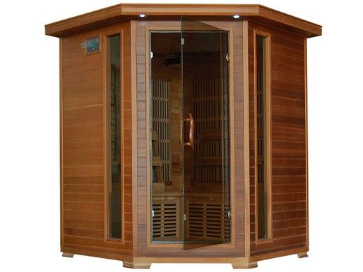 HeatWave Whistler 4-Person Cedar Corner Infrared Sauna with 10 Carbon Heaters | SA1320