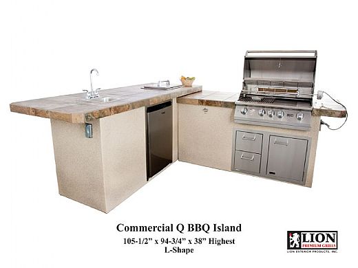 Lion Premium Grill Islands Commercial Q with Stucco Propane | 90116LP