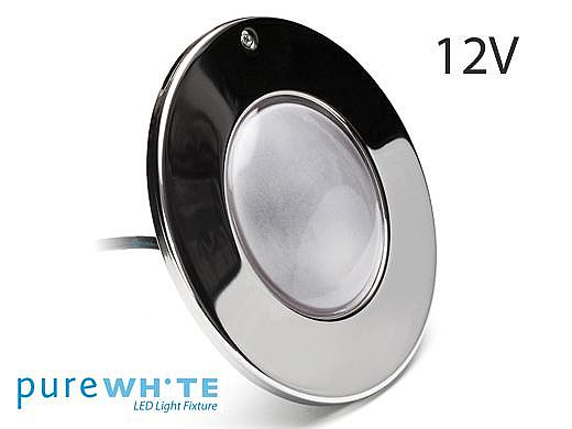 J&J Electronics PureWhite LED Pool Light HI Series | 12V Cool White Equivalent to 500W | 30' Cord | LPL-F3W-12-30-P 21073