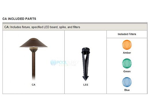 FX Luminaire CA 1 LED Pathlight | Copper Finish | 12" Riser | CA-1LED-12R-CU KIT