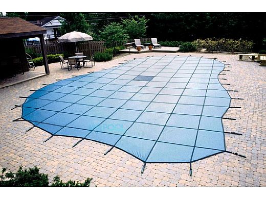 Arctic Armor 20-Year Ultra Light Solid Right End Step Safety Cover | Rectangle 15' x 30' Blue | WS2041B