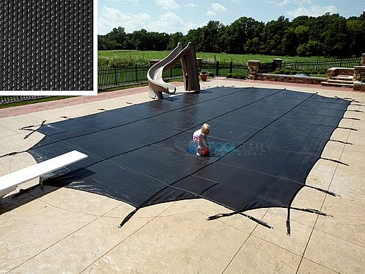 Arctic Armor 30-Year Premium Mesh Center End Step Safety Cover | Rectangle  20' x 44' Black | WS9162