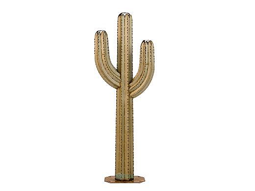 Desert Steel Saguaro Cactus with Garden Torch | 6.5-Foot | 151-062VT