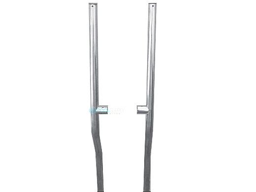 Inter-fab Basketball Game Support Legs | 18" Offset Post | On Deck Mount | Black Powder Coated | SPS-BBALL 18-D-2