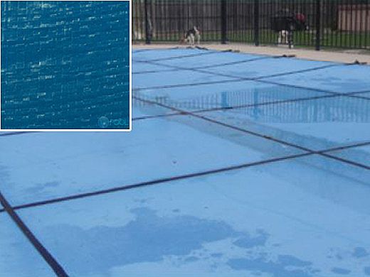PoolTux 20-Year King Light Weight Solid Cover | Rectangle 14' x 28' Blue | 4 x 8 Center End Step | CSPTBSL14281