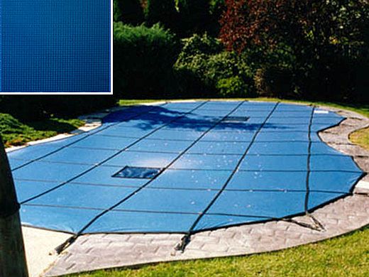 PoolTux 20-Year Emperor Solid Safety Cover | No Step Rectangle 16' x 34' Blue | CSPTBS16340