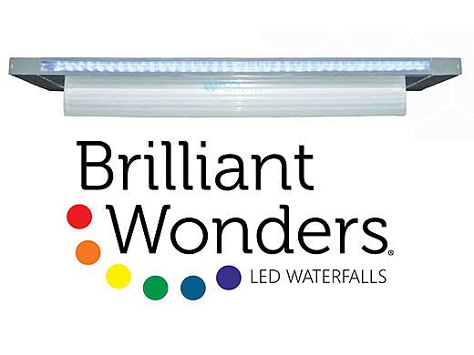 Brilliant Wonders 12" LED Waterfall Bottom Port | 6" Lip | 100 Ft. Cord | Dark Gray | 25676-137-000