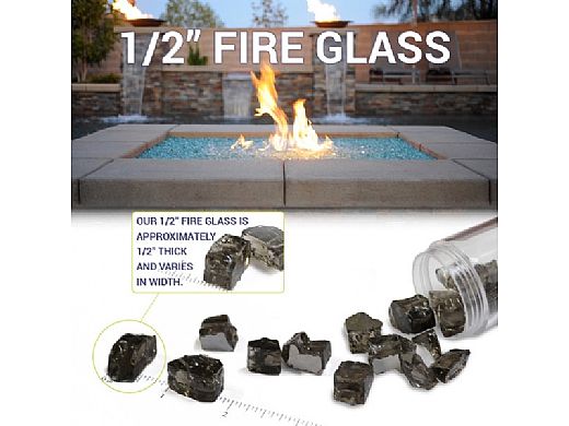 American Fireglass Half Inch Classic Collection | Evergreen Fire Glass | 10 Pound Jar | AFF-EVGR12-J