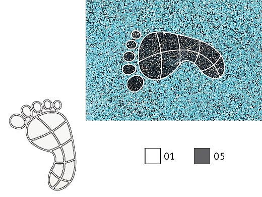 AquaStar Swim Designs Footprint Small Stencil Only Set of 2 | Gray | F1019-05