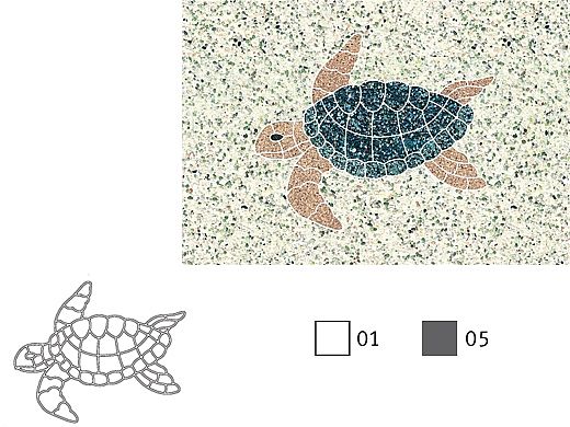 AquaStar Swim Designs Turtle Small Stencil Only | Gray | F1022-05