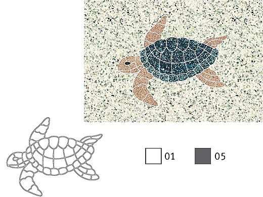 AquaStar Swim Designs Turtle Medium Stencil Only | Gray | F1023-05