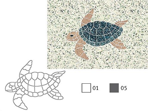 AquaStar Swim Designs Turtle Large Stencil Only | Gray | F1024-05