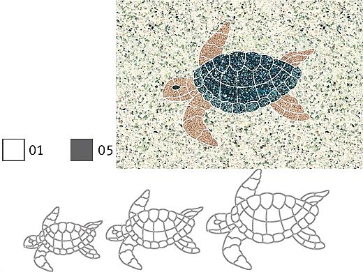 AquaStar Swim Designs Set 1 Large, 1 Medium & 1 Small Turtle Stencils Only | Gray | F1030-05