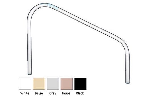 Saftron Deck Mounted 2-Bend Handrail Pair | .25" Thickness 1.90" OD | 40"W x 24"H | Beige | DR-240-B