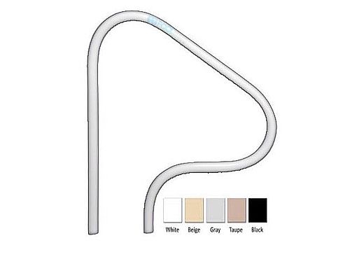 Saftron Return to Deck Mounted 3-Bend Handrail | .25" Thickness 1.90" OD | 26"W x 30"H | White | P-326-RTD-W