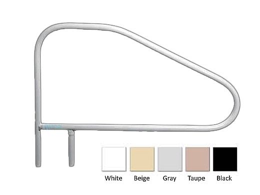 Saftron Cross Braced Return to Deck Mounted 4-Bend Handrail | .25" Thickness 1.90" OD | 48"W x 32"H | White | CBRTD-448-W