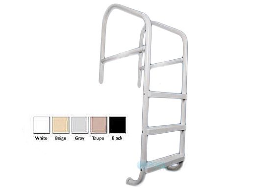 Saftron Commercial Cross Braced 3-Step Ladder | .25" Thickness 1.90" OD | 24"W x 67"H | White | CBL-324-3S-W