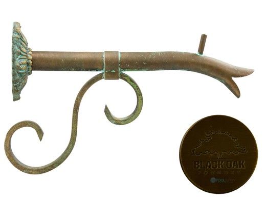 Black Oak Foundry Small Courtyard Spout with Small Nikila | Antique Brass / Bronze Finish | S7580-AB | S7585-AB