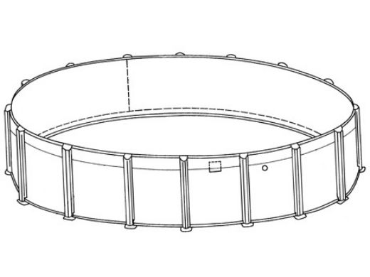 Azor 12' Round Above Ground Pool Sub-Assembly Only with Skimmer | 54" Wall | PAZOFAL-1254RRRRRRI10-TS