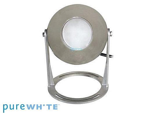 J&J Electronics PureWhite LED Underwater Fountain Luminaire | Base Only No Guard | 120V 50' Cord | LFF-S1W-120-NG-WB-50