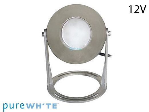 J&J Electronics PureWhite LED Underwater Fountain Luminaire | Base Only No Guard | 12V 50' Cord | LFF-S1W-12-NG-WB-50
