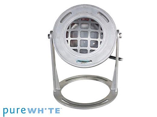 J&J Electronics PureWhite LED Underwater Fountain Luminaire | Base And Guard | 120V 10' Cord | LFF-S1L-120-WG-WB-10