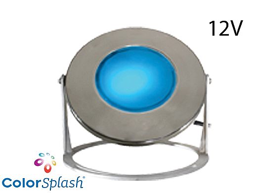 J&J Electronics ColorSplash LED Underwater Fountain Luminaire | Base Only No Guard | 12V 30' Cord | LFF-F1C-12-NG-WB-30