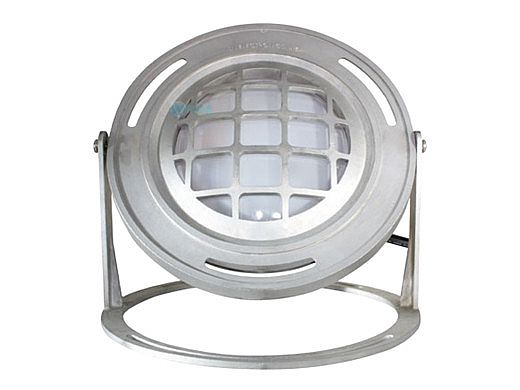 J&J Electronics PureWhite LED Underwater Fountain Luminaire | Base And Guard | 12V 10' Cord | LFF-S1L-12-WG-WB-50