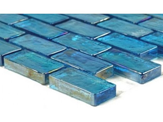 Artistry In Mosaics Poured Series 1x2, Turquoise Glass Tile Pool