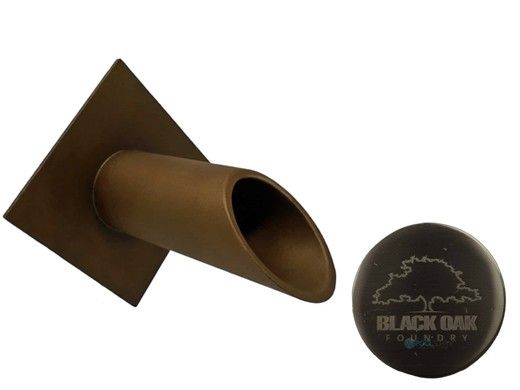 Black Oak Foundry 1.5" Deco Wall Scupper with Diamond Backplate | Brushed Nickel Finish | S911-BN