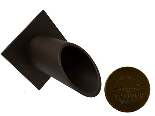 Black Oak Foundry 2" Deco Wall Scupper with Diamond Backplate | Antique Brass / Bronze Finish | S912-AB