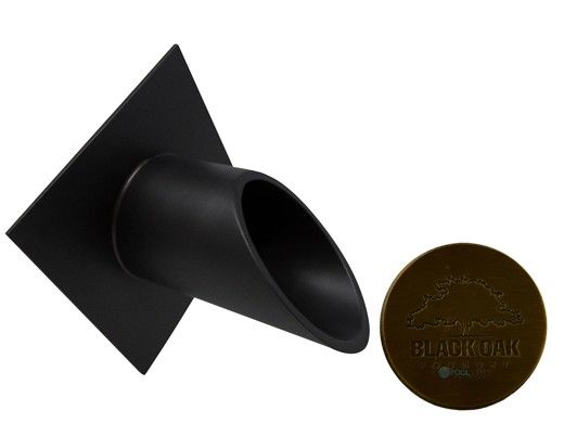 Black Oak Foundry 2.5" Deco Wall Scupper with Diamond Backplate | Antique Brass / Bronze Finish | S913-AB