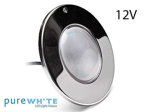 J&J Electronics PureWhite LED Pool Light SwimQuip Series | 12V Equivalent to 500W+ 30' Cord | LPL-F5W-12-30-PSQ