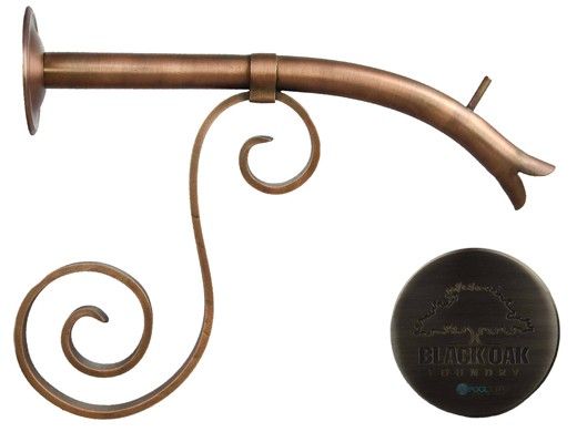 Black Oak Foundry Large Courtyard Spout with Florentine |  Brushed Pewter Finish | S7624-BP | S7664-BP