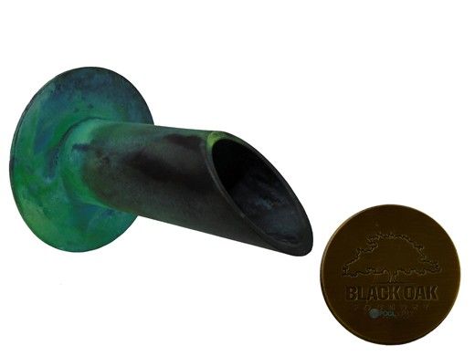 Black Oak Foundry 1.5" Deco Wall Scupper with Round Backplate | Antique Brass / Bronze | S901-AB
