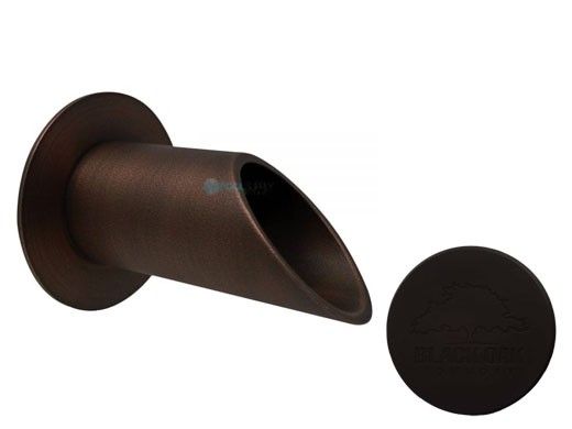 Black Oak Foundry 2" Deco Wall Scupper with Round Backplate | Oil Rubbed Bronze Finish | S902-ORB