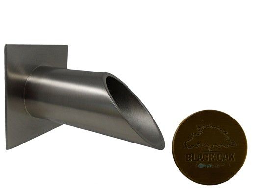 Black Oak Foundry 2" Deco Wall Scupper with Square Backplate | Antique Brass / Bronze Finish | S922-AB