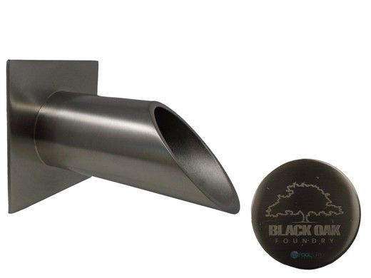 Black Oak Foundry 2" Deco Wall Scupper with Square Backplate | Brushed Nickel Finish | S922-BN
