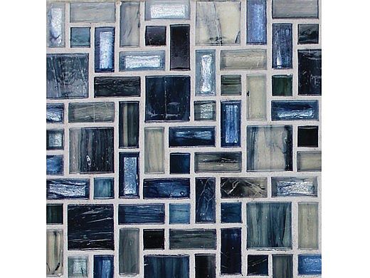 National Pool Tile Cosmopolitan Mosaic Glass Tile | Dark Blue | COS-MILAN