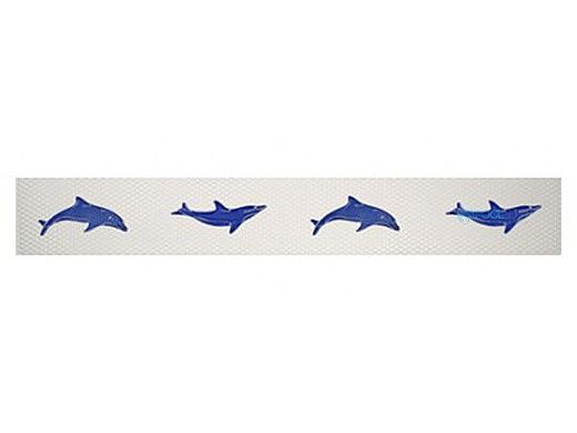 Artistry In Mosaics Step Markers Dolphin Blue Mosaic | 3" x 24" | SMDOLBLU