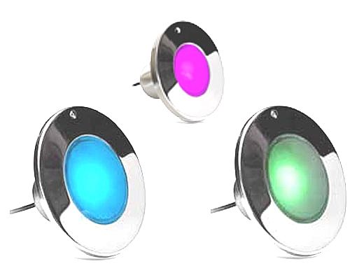 J&J Electronics ColorSplash XG Series Color LED Pool Light SwimQuip Version | 120V Equivalent 33W 100' Cord | LPL-F2C-120-100-PSQ