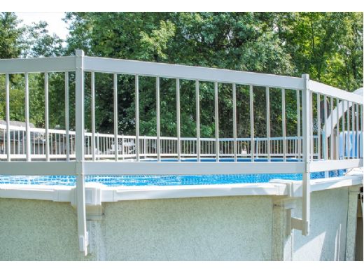 GLI Pool Products Protect-A-Pool Above Ground Pool Resin Safety Fence Kit | Base Kit A, Required on all Installations, Includes 8 Sections | 30-AKIT-WHT