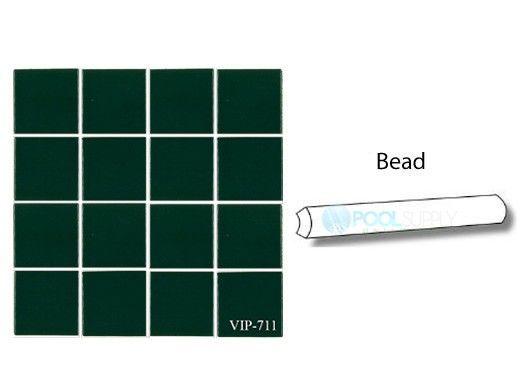 Fujiwa Tile VIP Series 1x3 Tile Bead | 1/4RD 1x3 | Hunter Green | VIP-711 1/4RD