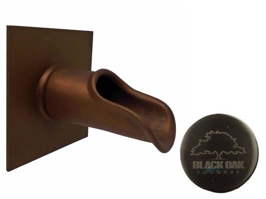 Black Oak Foundry Roman Scupper with Square Backplate | Brushed Nickel Finish | S55-BN Square